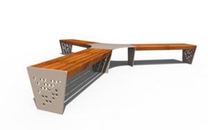 street furniture, bench, modular, wood seating