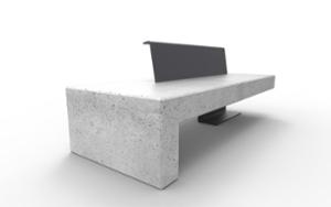 street furniture, concrete, smooth concrete, bench, seating, steel backrest, concrete seating