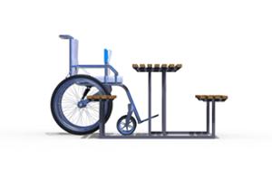 street furniture, bench, picnic set, accessible for disabled, wood seating, table