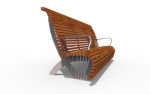street furniture, seating, logo, wood backrest, armrest, wood seating, high backrest