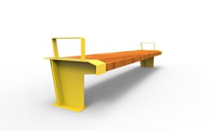 street furniture, industrial, bench, armrest, wood seating