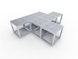 street furniture, for single person, bench, modular, steel seating