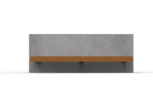 street furniture, concrete, smooth concrete, attached to wall, bench, wood seating