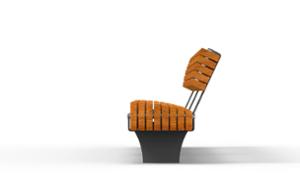 street furniture, seating, wood backrest, wood seating