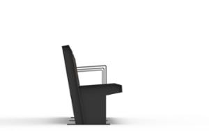 street furniture, seating, industrial, wood backrest, wood seating