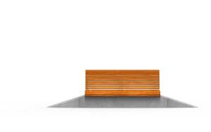 street furniture, concrete, smooth concrete, granite, seating, wall top, wood backrest, wood seating