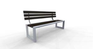 street furniture, seating, logo, wood backrest, wood seating