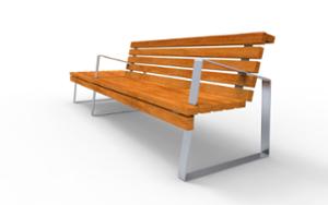 street furniture, bench, seating, modular, wood backrest, armrest, wood seating
