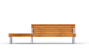 street furniture, bench, seating, modular, wood backrest, armrest, wood seating