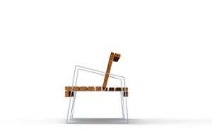 street furniture, bench, seating, modular, wood backrest, armrest, wood seating