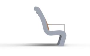street furniture, seating, logo, wood backrest, armrest, wood seating, high backrest