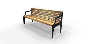street furniture, seating, wood backrest, armrest, wood seating, vintage