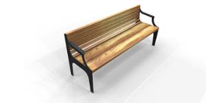 street furniture, seating, wood backrest, armrest, wood seating, vintage
