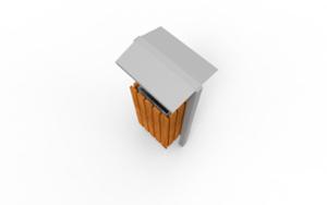 street furniture, canopy roof / lid, litter bin, logo