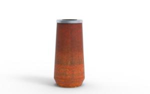 street furniture, litter bin, curved, lid mounted with gudgeon pin