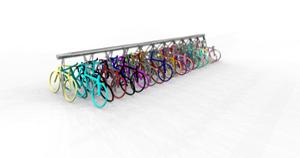 street furniture, logo, bicycle stand, cycle rack, multiple stands