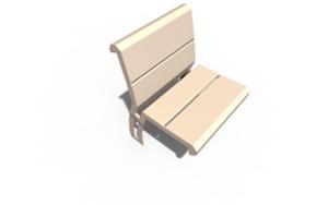 street furniture, price per metre, length measured on longer side, chair, for single person, seating, modular, steel backrest, curved, steel seating