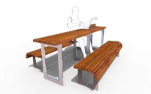 street furniture, other, bench, picnic set, table
