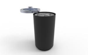 street furniture, litter bin, full segregation, steel