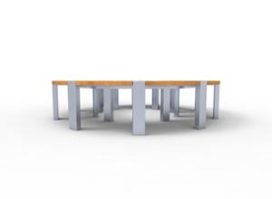 street furniture, price per metre, length measured on longer side, bench, curved, wood seating, steel seating