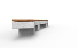 street furniture, concrete, smooth concrete, price per metre, length measured on longer side, bench, curved, wood seating