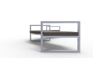 street furniture, double-sided , bench, armrest, upholstered seating