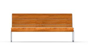 street furniture, seating, logo, wood backrest, wood seating