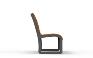 street furniture, seating, logo, wood backrest, wood seating