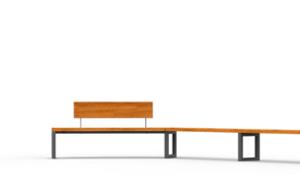 street furniture, bench, seating, modular, wood backrest, wood seating