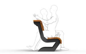 street furniture, seating, wood backrest, wood seating, small table