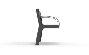 street furniture, seating, steel backrest, wood seating