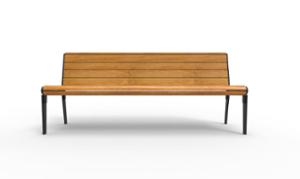 street furniture, seating, logo, wood backrest, wood seating