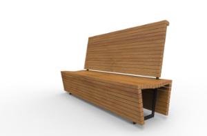street furniture, seating, logo, wood backrest, wood seating, high backrest