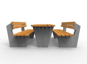 street furniture, concrete, smooth concrete, picnic set, seating, wood seating, table