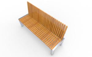 street furniture, seating, wood backrest, scandinavian line, wood seating