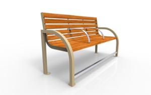 street furniture, for elderly people, seating, wood backrest, armrest, wood seating