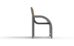 street furniture, for elderly people, seating, wood backrest, armrest, wood seating