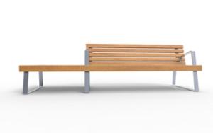 street furniture, bench, seating, modular, wood backrest, armrest, upholstered seating
