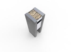 street furniture, litter bin, concrete, smooth concrete, ashtray, ashtray with small litter bin, side aperture