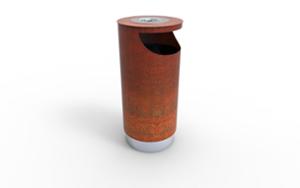 street furniture, litter bin, corten, big volume, safety ashtray, side aperture