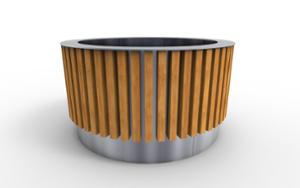 street furniture, planter, wood, curved