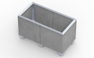 street furniture, concrete, smooth concrete, planter, mobile (pallet jack compatible), rectangular