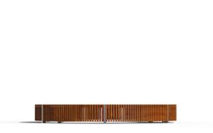 street furniture, price per metre, horizontal planks, length measured on longer side, bench, curved, scandinavian line
