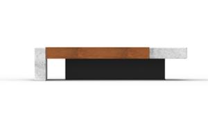 street furniture, bench, concrete, smooth concrete, wood seating
