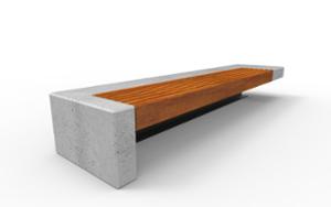 street furniture, concrete, smooth concrete, bench, concrete seating, wood seating