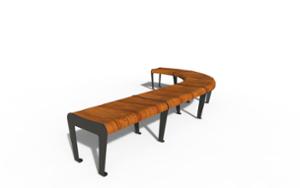 street furniture, price per metre, length measured on longer side, bench, modular, curved