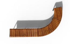 street furniture, price per metre, length measured on longer side, bench, modular, curved