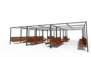 street furniture, double-sided , other, seating, wood backrest, pergola, wood seating
