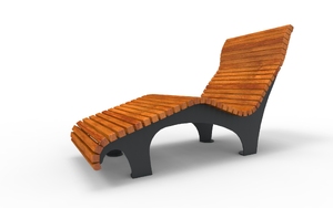 street furniture, seating, chaise longue, wood backrest, wood seating, strefa relaksu, vintage