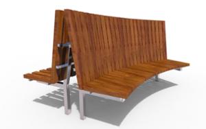 street furniture, price per metre, horizontal planks, length measured on longer side, double-sided , seating, curved, high backrest